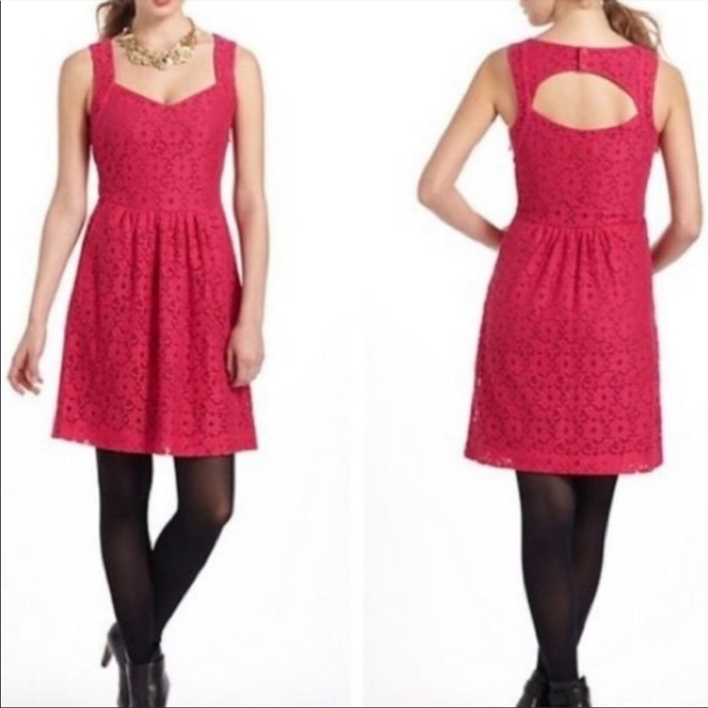🌸Deletta fuchsia pink lace dress